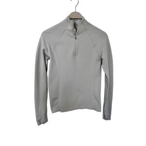 Athleta Women's Half Zip Athletic Pullover Top Activewear Icy Gray Size Small‎